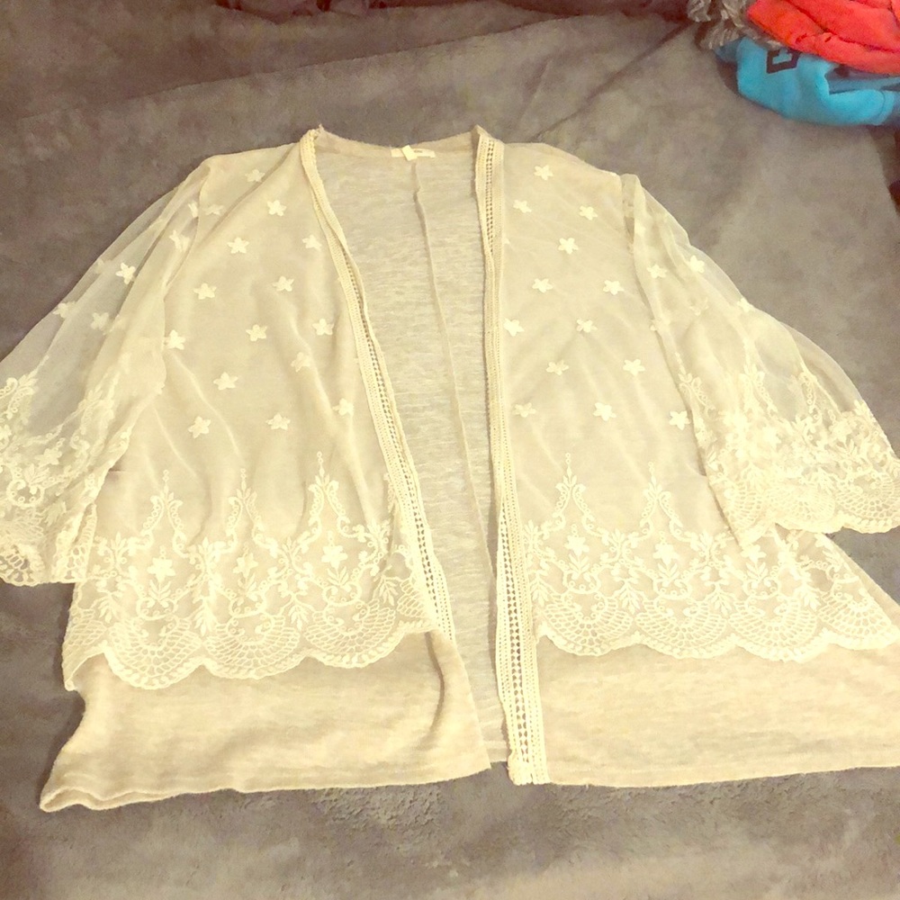 White lace cardigan
